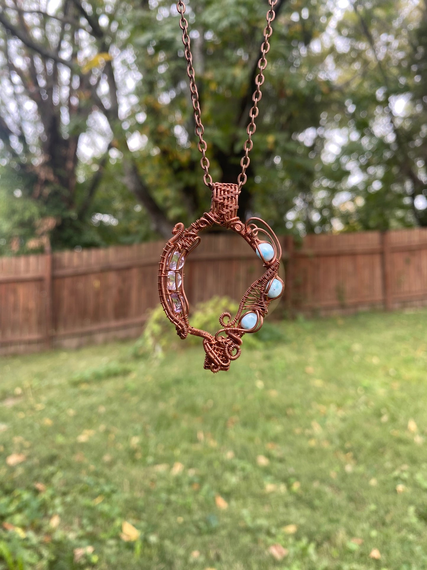 Larimar and Amethyst Flip Pendant