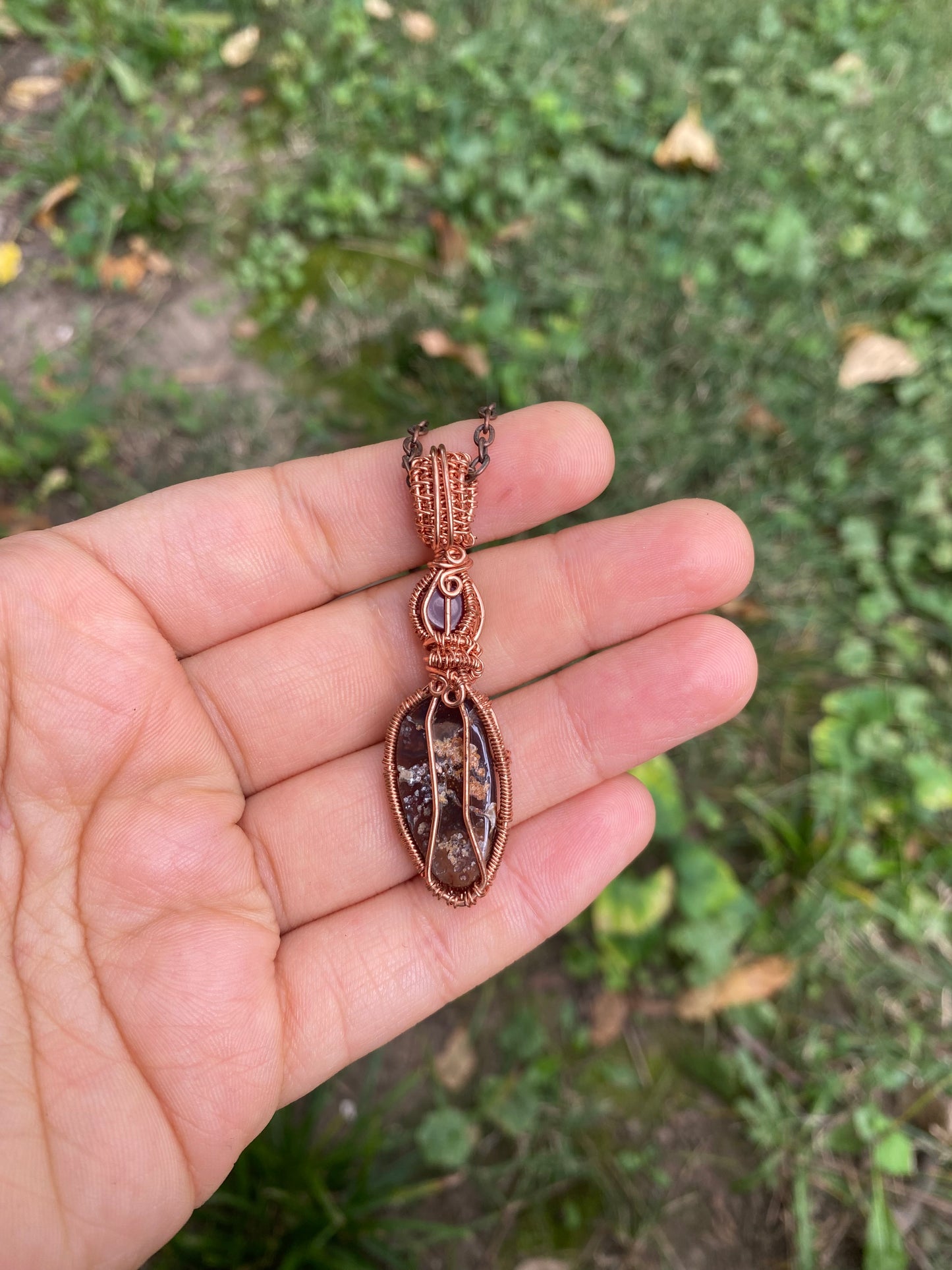 Carnelian and Fire Agate in Copper