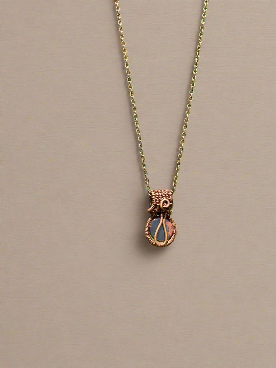 Mahogany Obsidian Mini Pendant in Copper