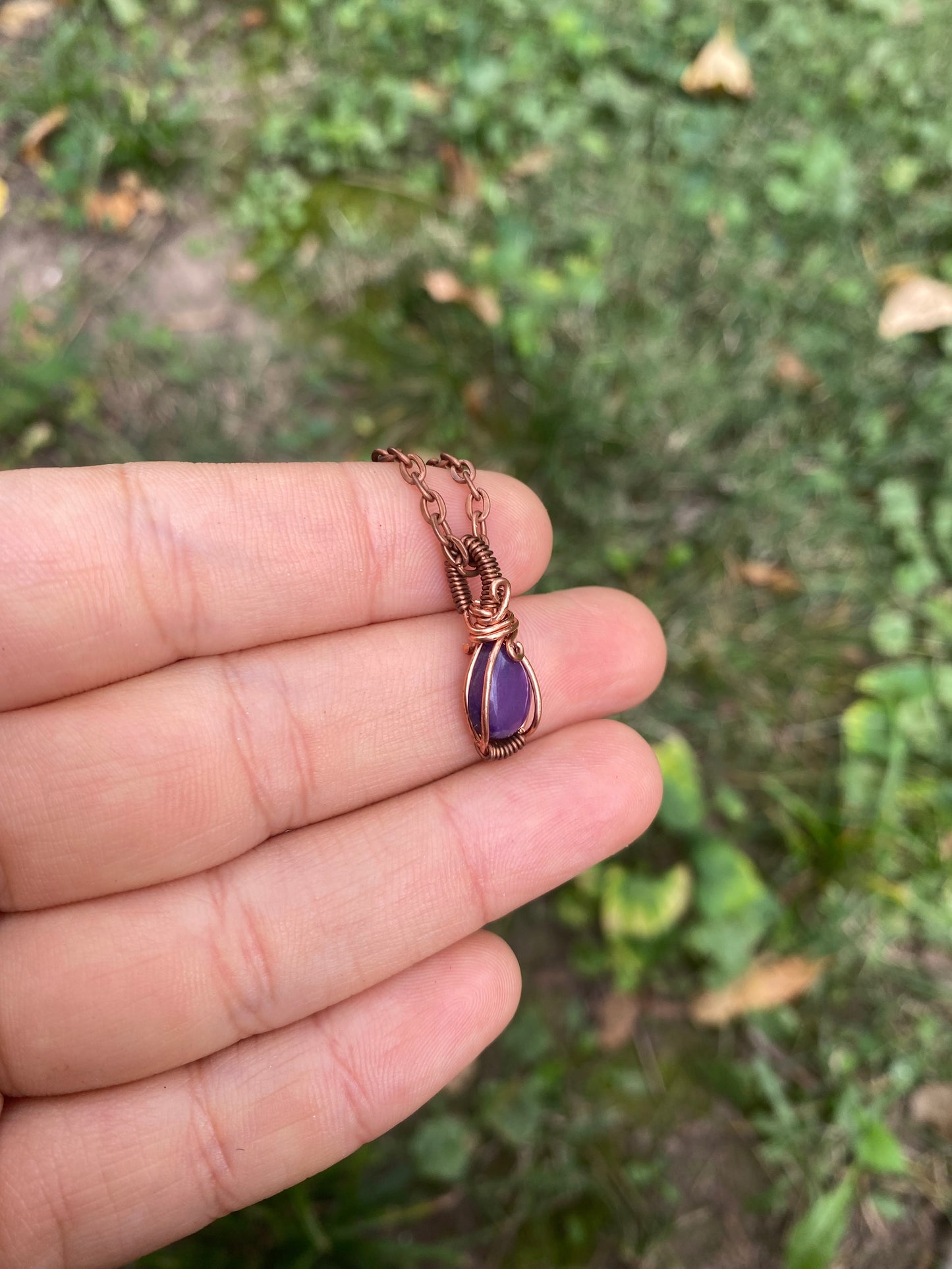 Sugilite Mini Pendant in Copper