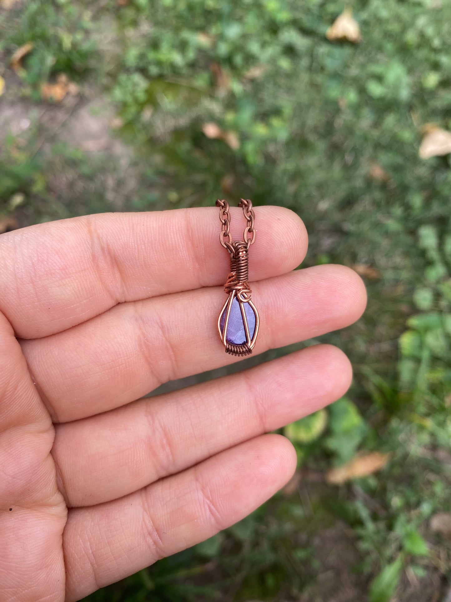 Sugilite Mini Pendant in Copper