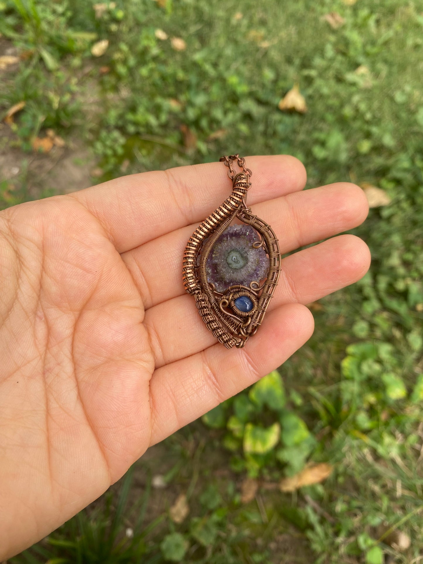 Amethyst Stalactite and Blue Kyanite