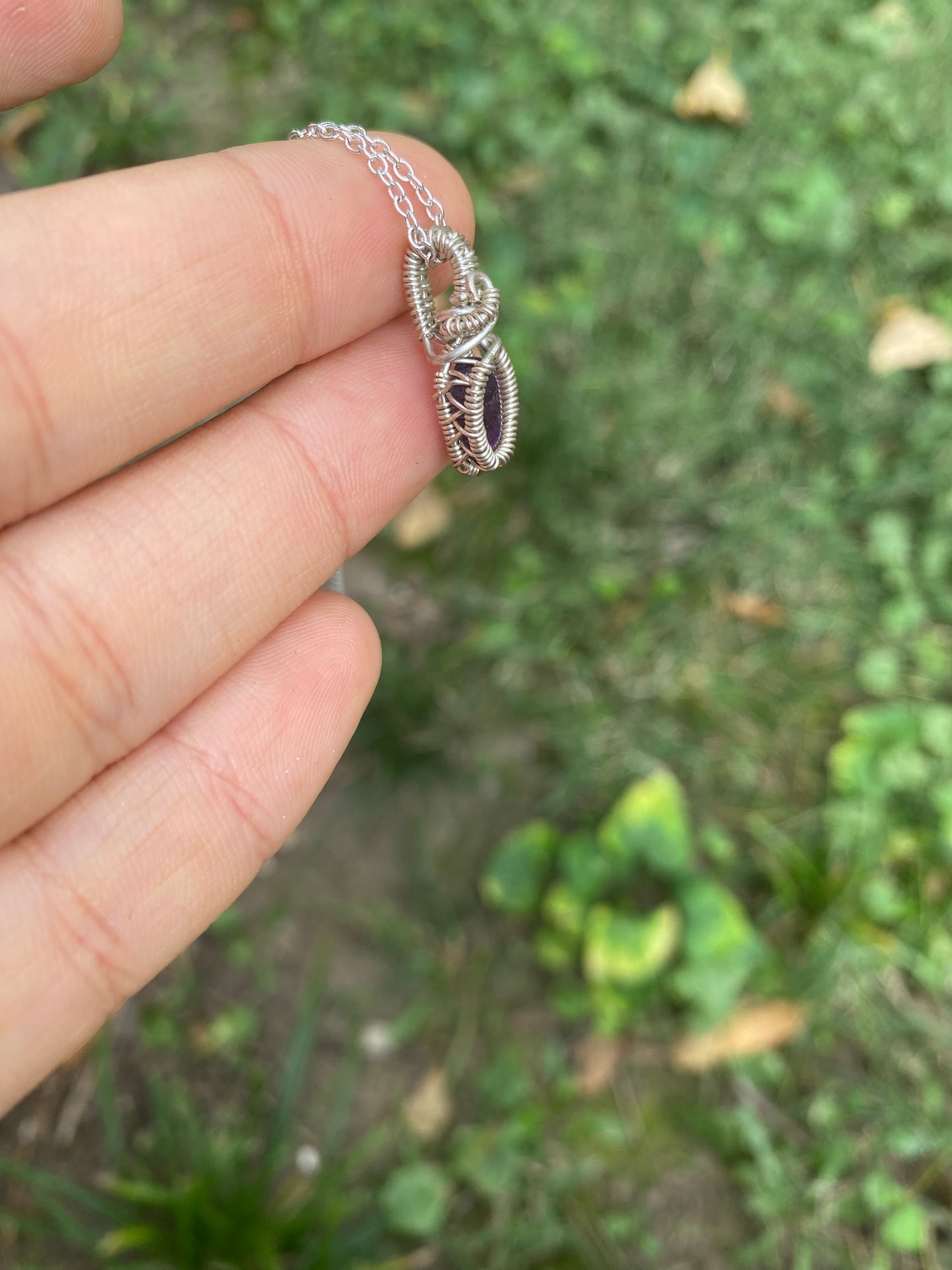 Amethyst Sterling Mini Pendant