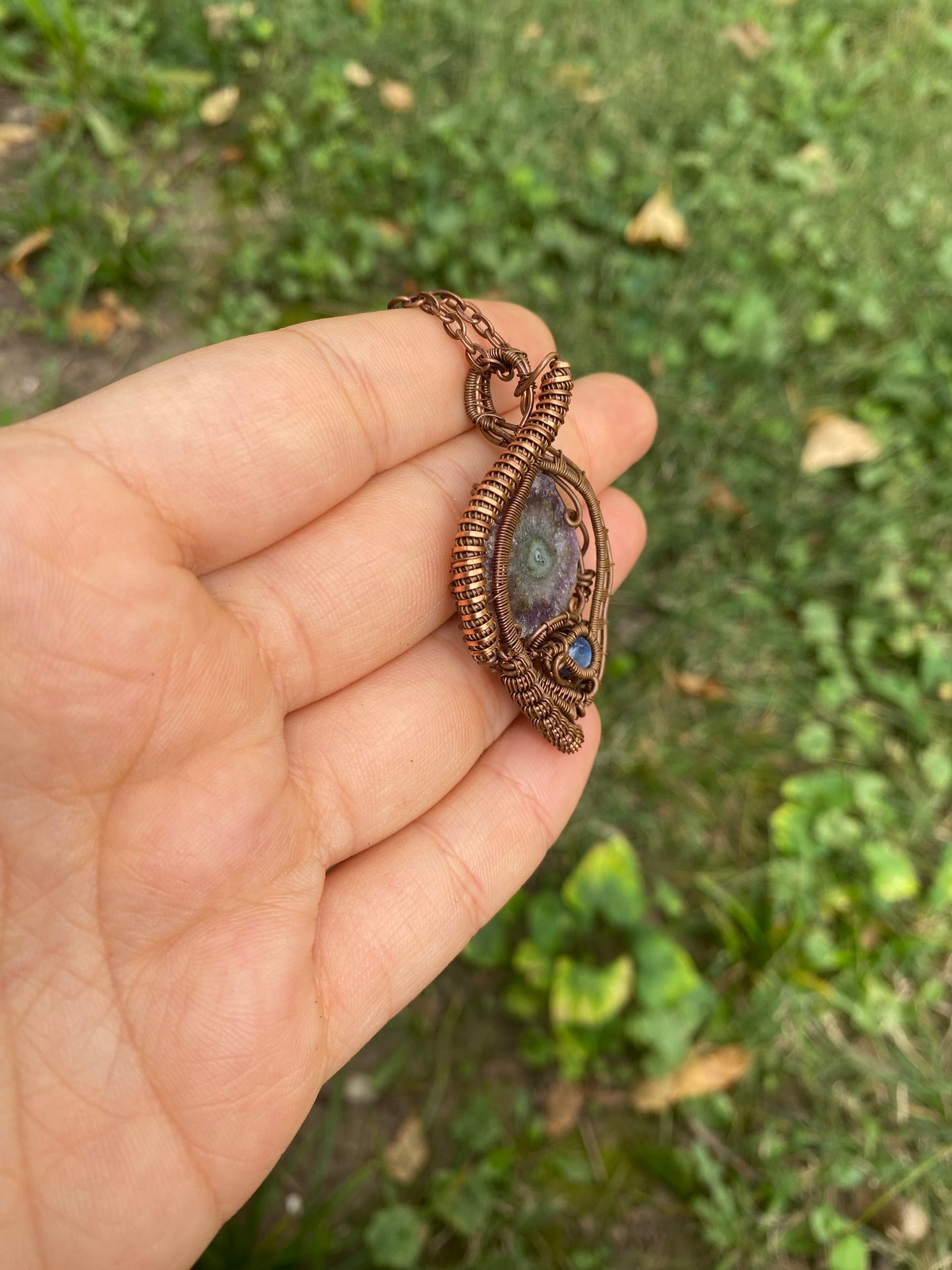 Amethyst Stalactite and Blue Kyanite