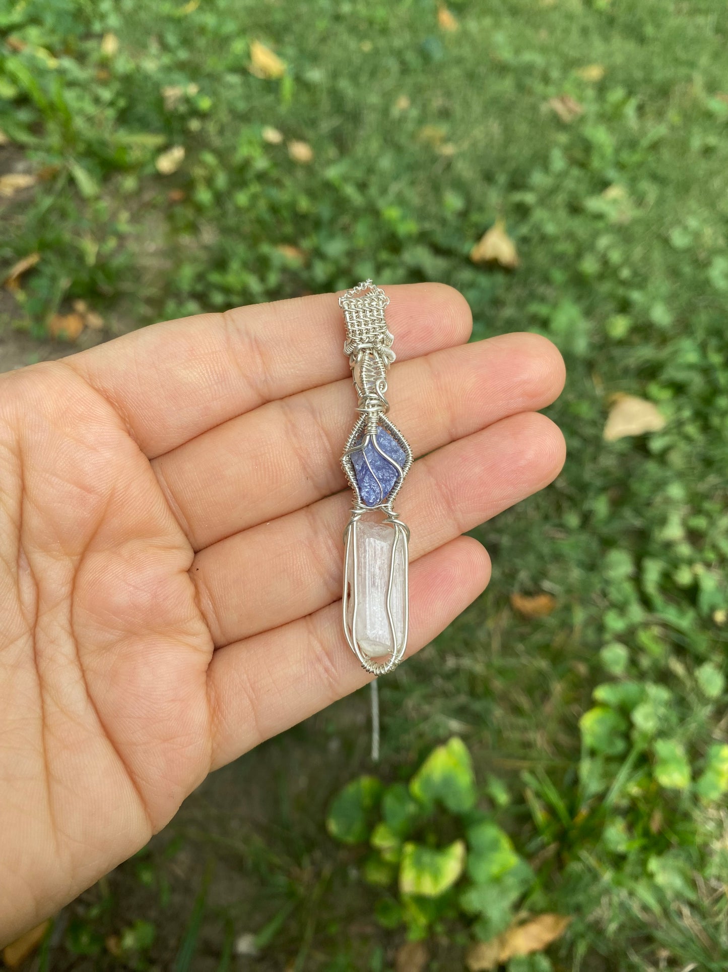 Danburite, Tanzanite, and Ethiopian Opal in Sterling Silver