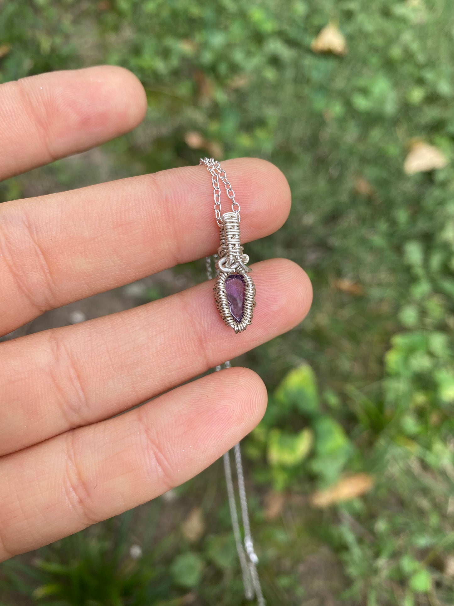 Amethyst Sterling Mini Pendant