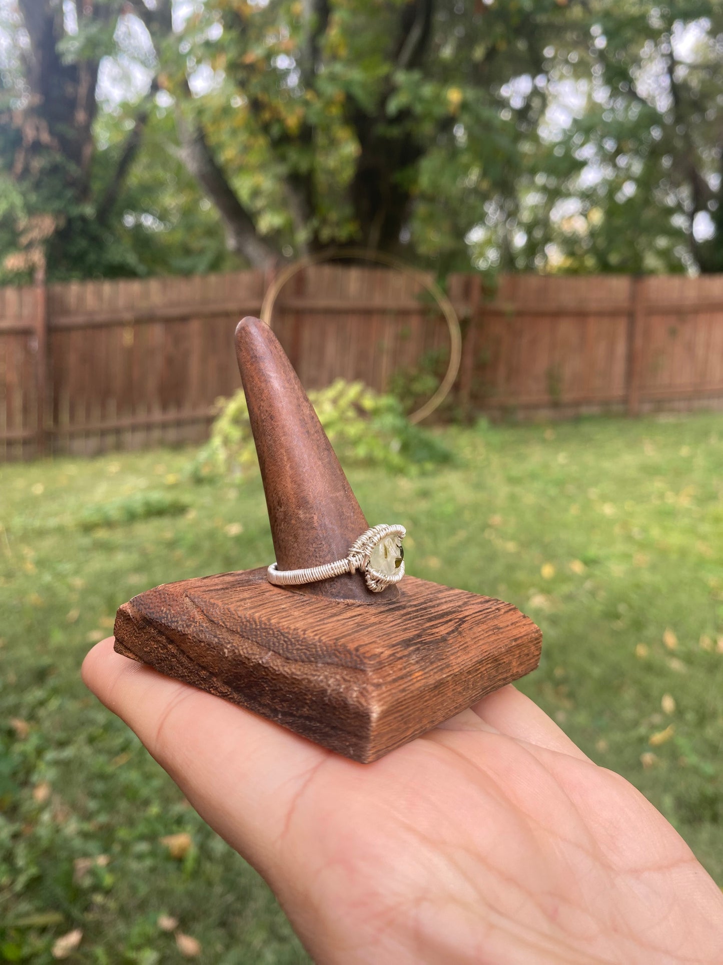 Prehnite with Epidote Ring Size 14