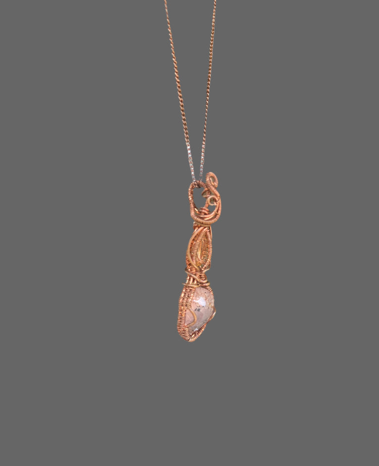 Citrine and Madagascar Rose Quartz with Diopside and Hematite inclusions