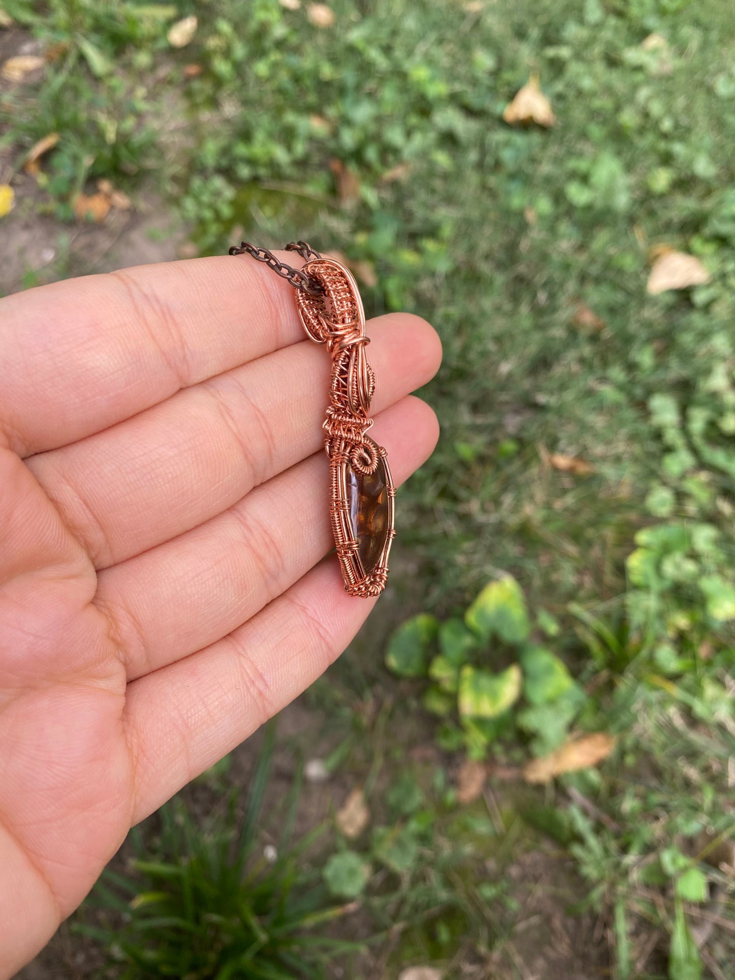 Carnelian and Fire Agate in Copper