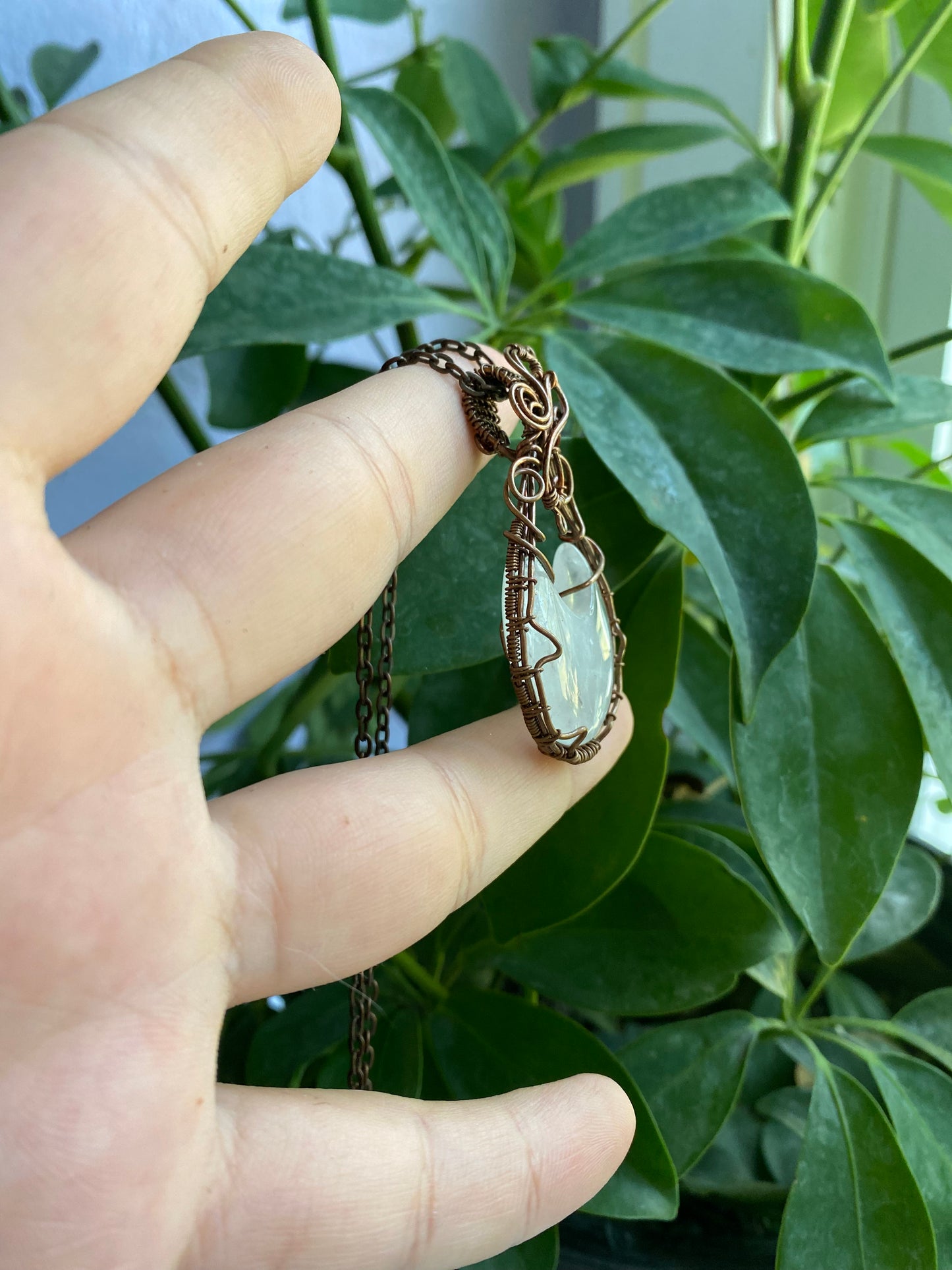 Clear Quartz Crescent Moon Crystal Pendant - Illuminating Your Path