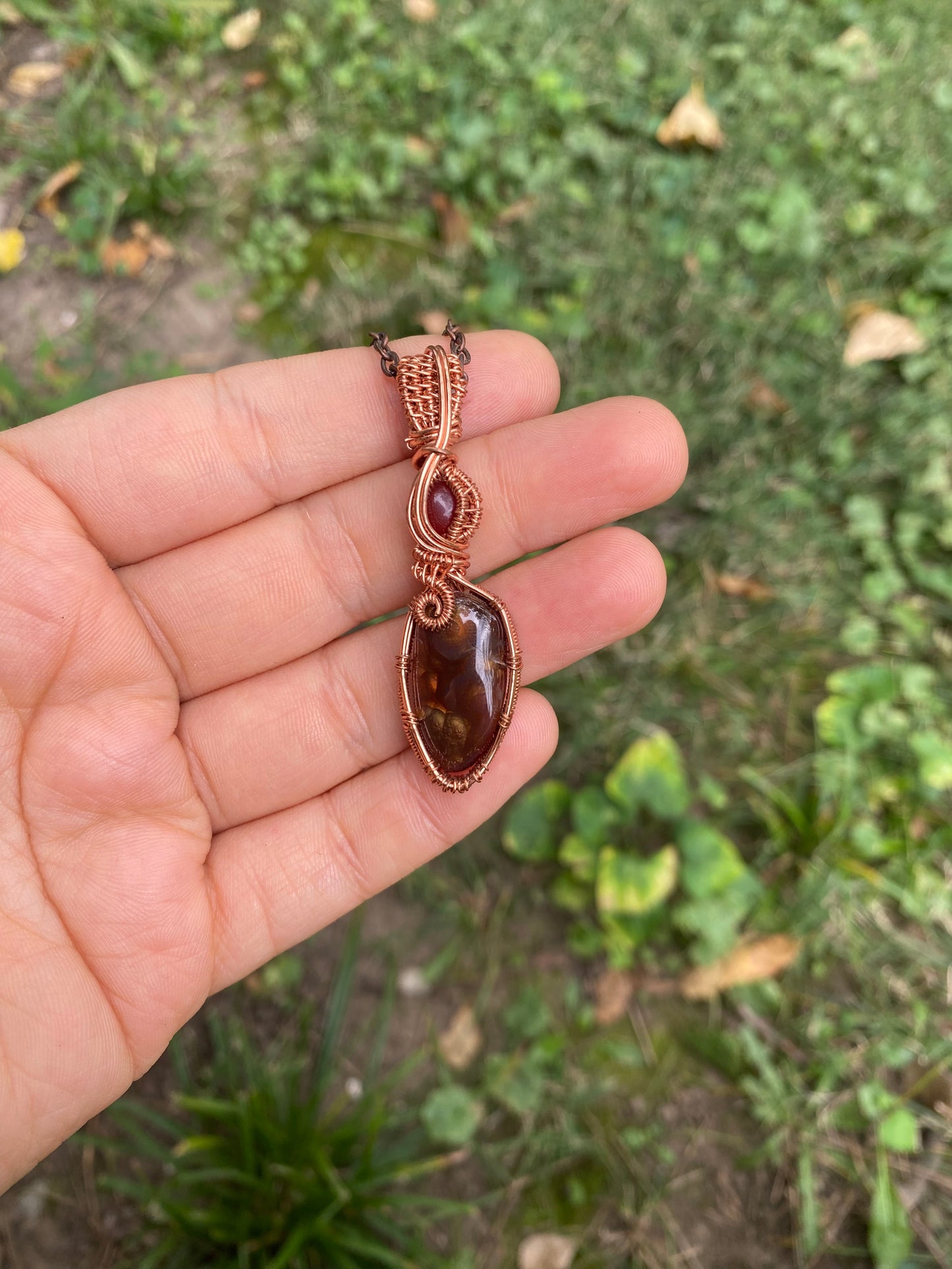 Carnelian and Fire Agate in Copper