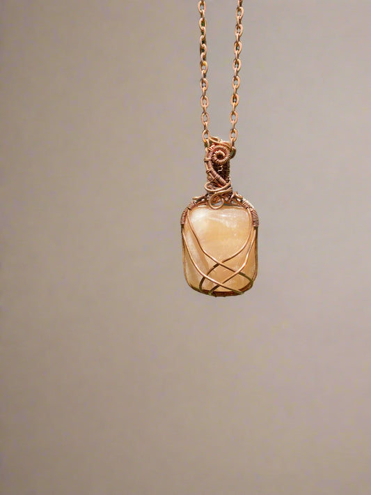 Honey Calcite in Copper