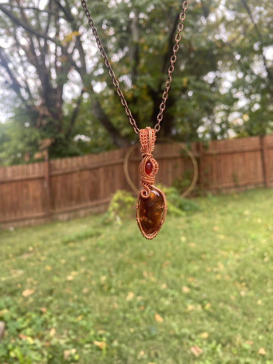 Carnelian and Fire Agate in Copper