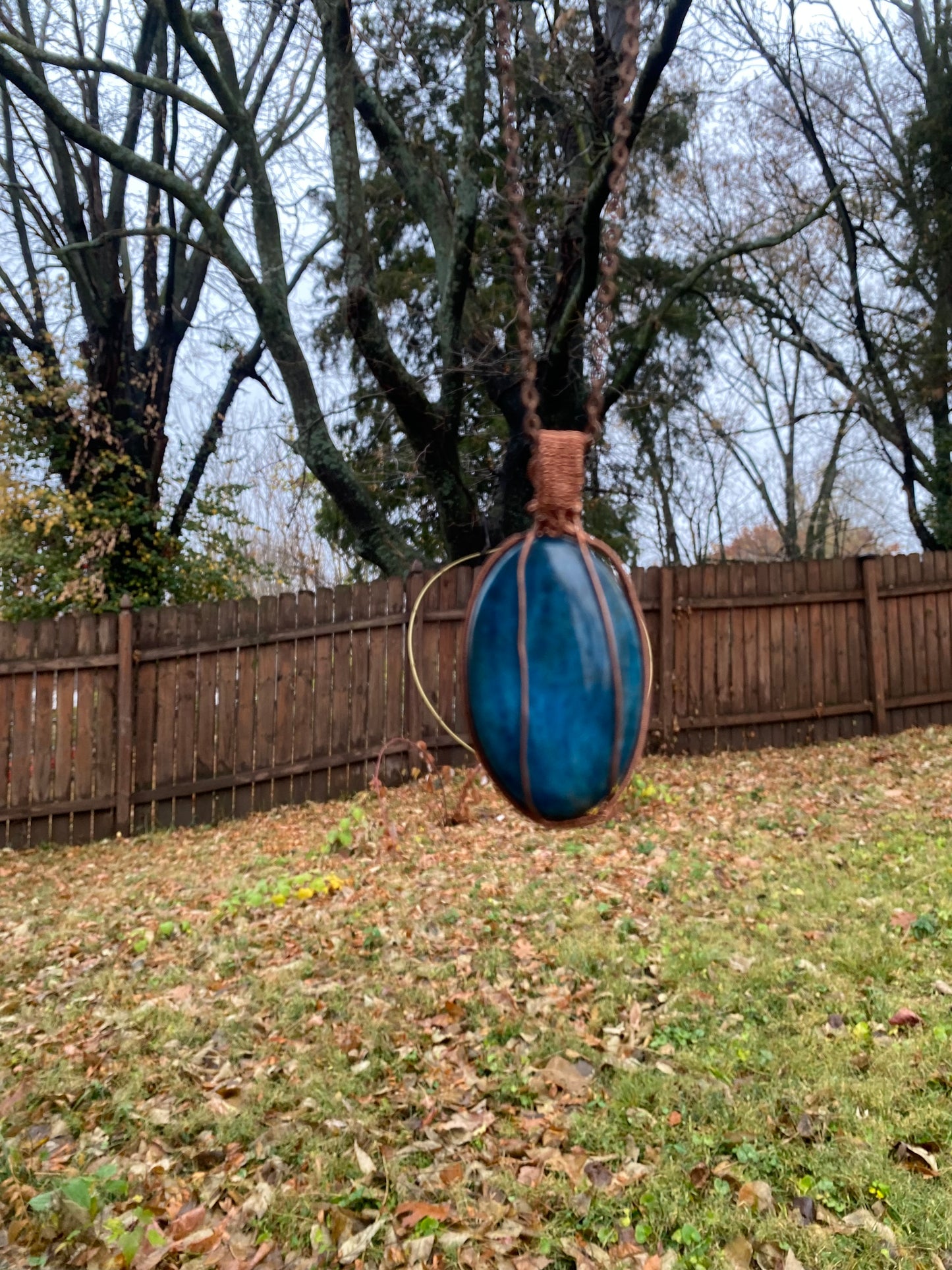 Blue Apatite Triple Moon Goddess Large Pendant