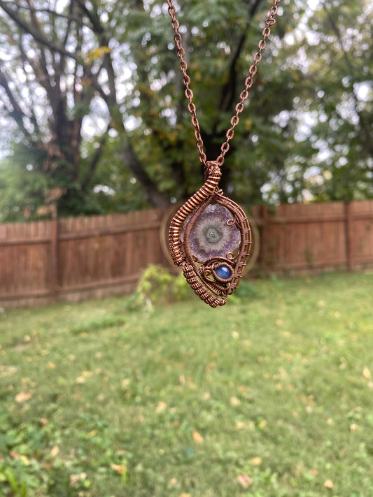 Amethyst Stalactite and Blue Kyanite