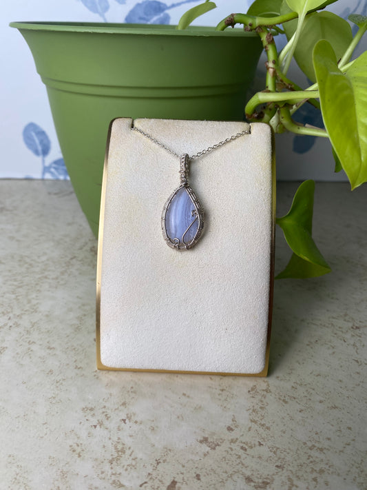 Blue Lace Agate in Sterling Silver