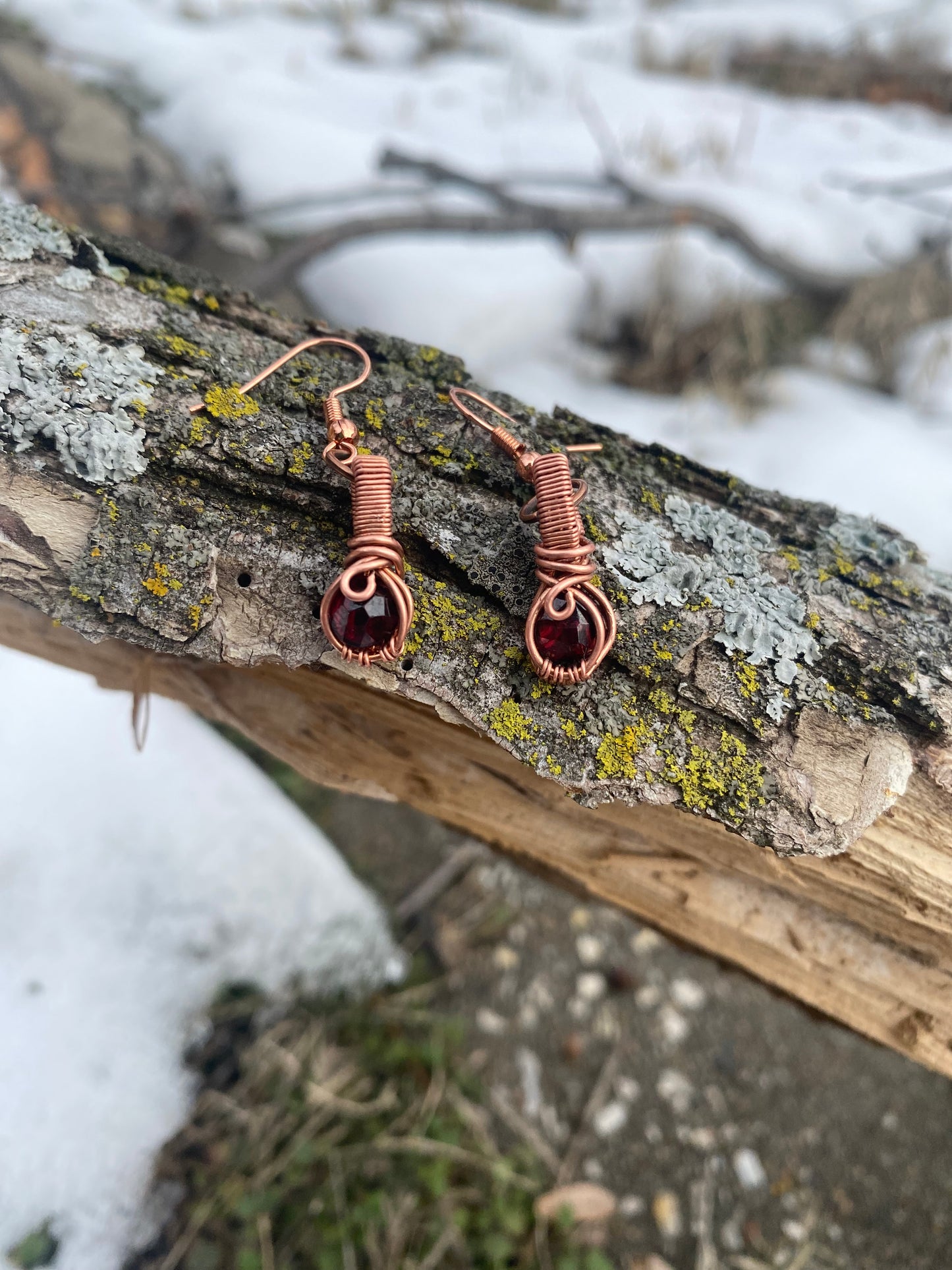 Elegance in Crimson: Rhodolite Garnet Crystal Earrings