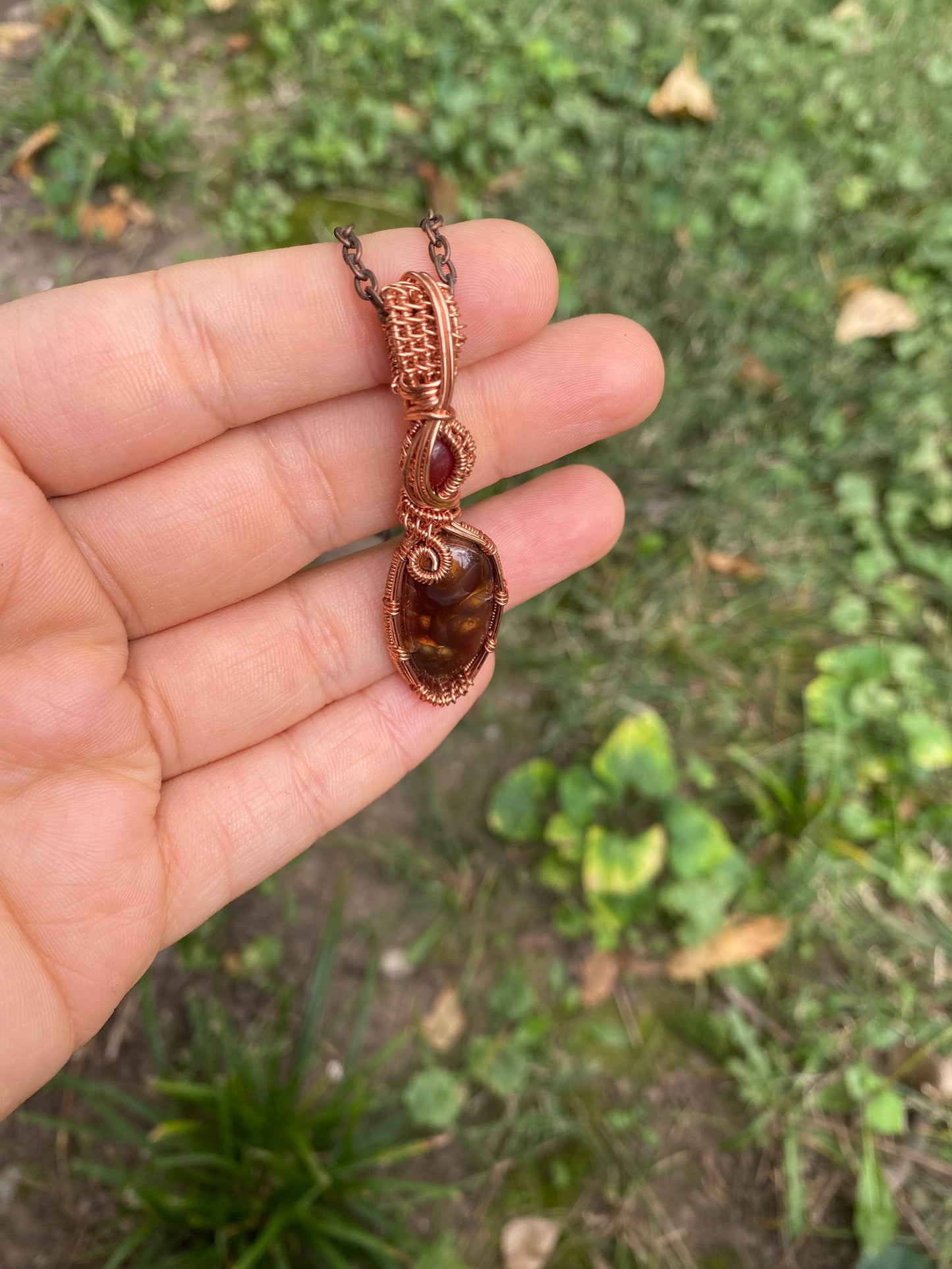 Carnelian and Fire Agate in Copper