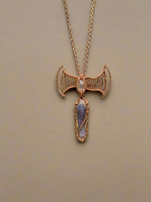 Amethyst and Petroleum Quartz Axe