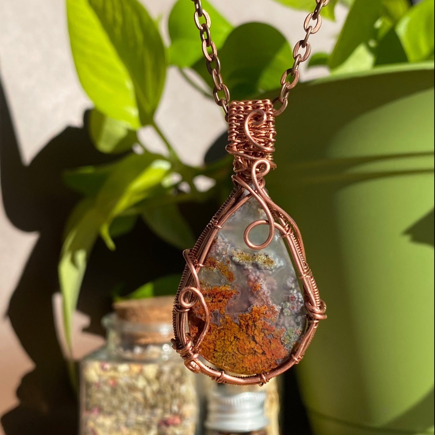 Moss Agate Pendant - Nature's Tranquil Elegance