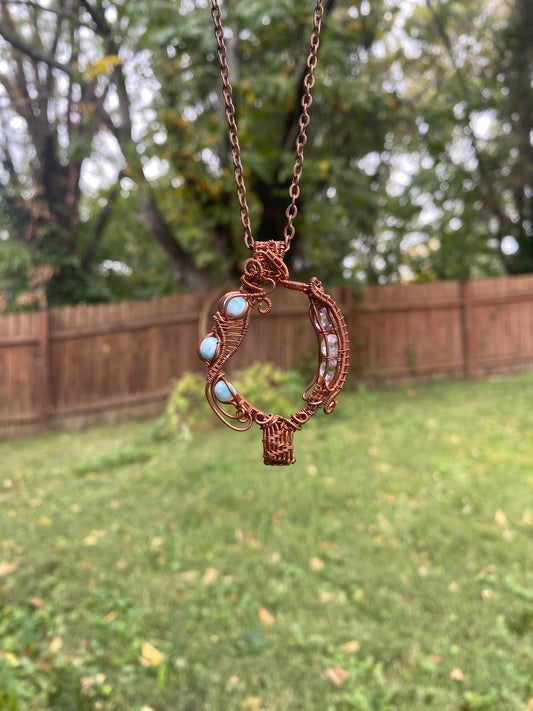 Larimar and Amethyst Flip Pendant