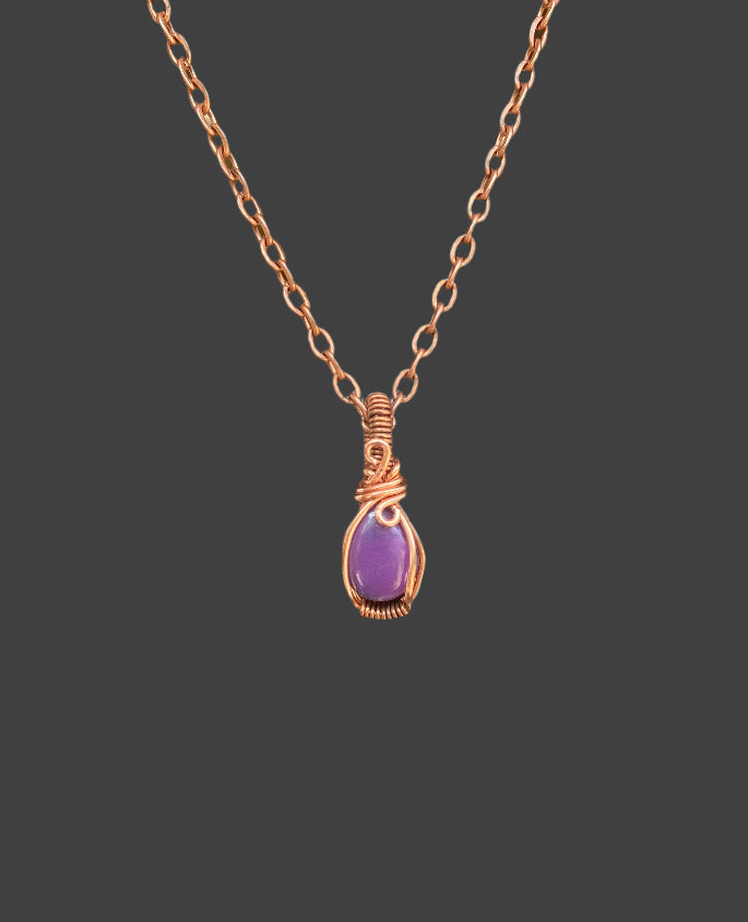Sugilite Mini Pendant in Copper