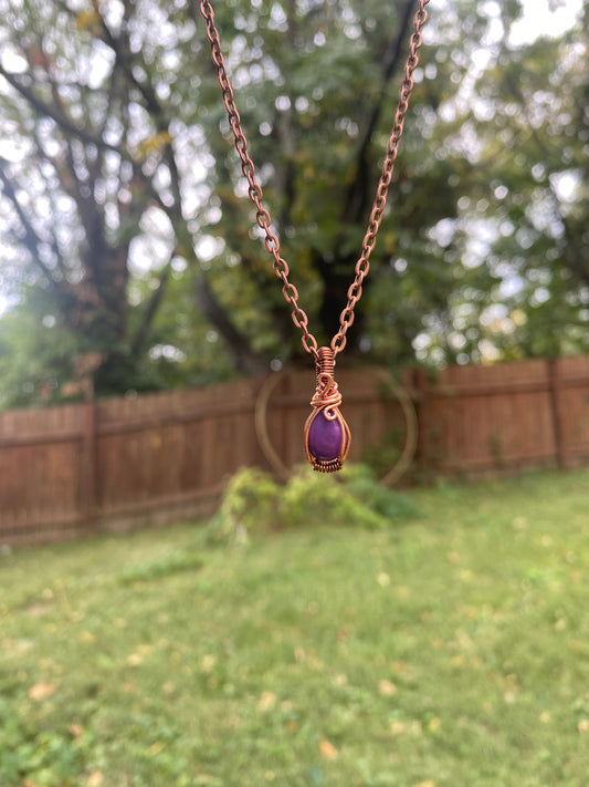 Sugilite Mini Pendant in Copper