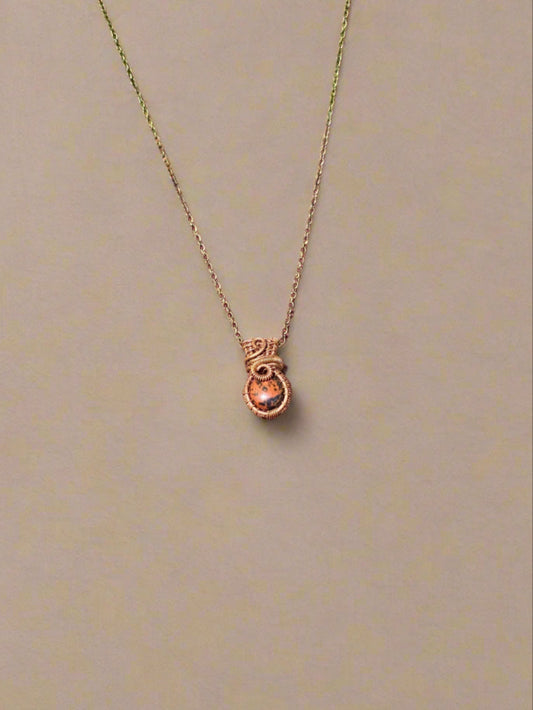 Mahogany Obsidian Mini Pendant in Copper