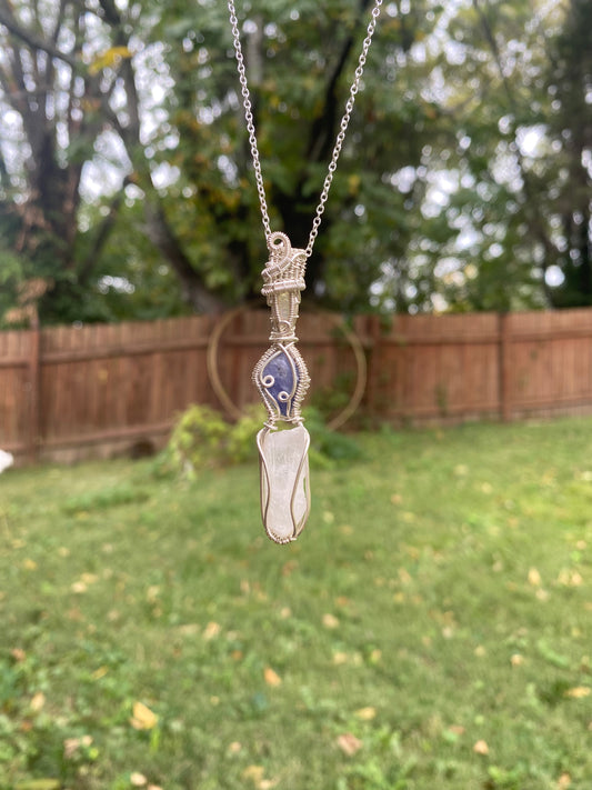 Danburite, Tanzanite, and Ethiopian Opal in Sterling Silver