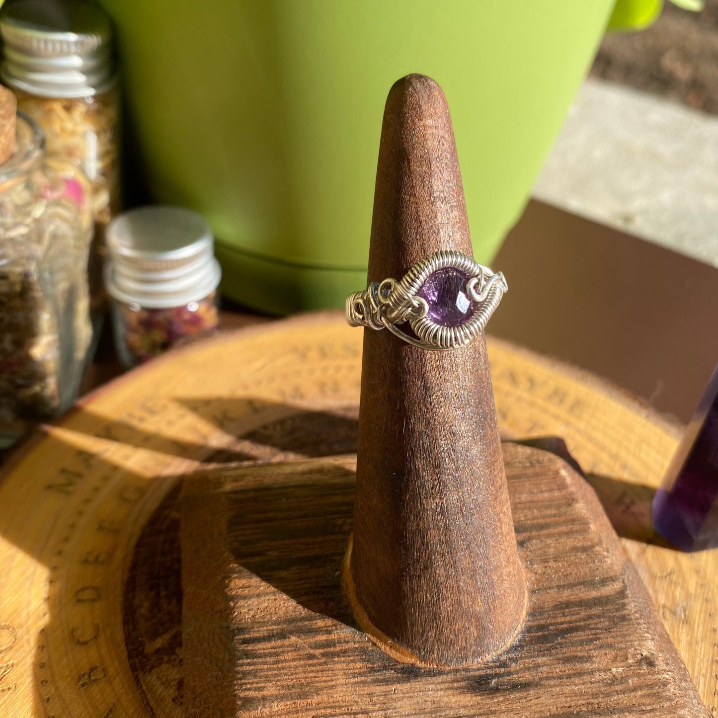 Calm and Cool: Wire-Wrapped Amethyst Ring (Size 5)