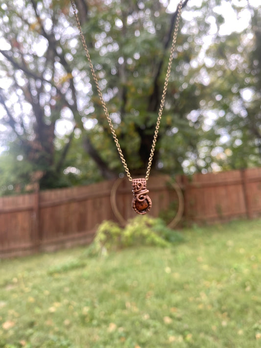 Mahogany Obsidian Mini Pendant in Copper
