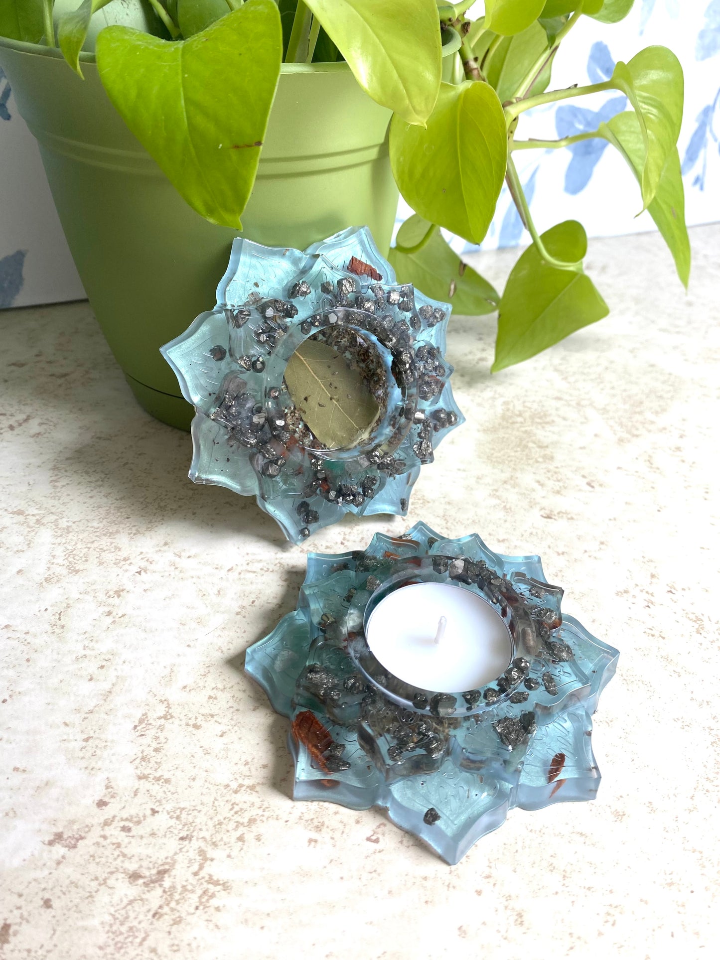 Enchanted Candle Holder: Money Magnet -Prosperity and Abundance Crystal Candle Holder