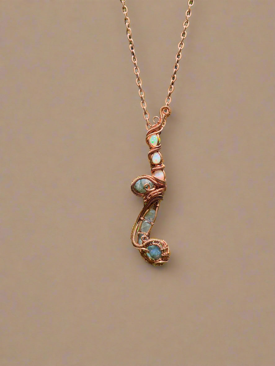 Ethiopian Opal, Moss Agate, and Labradorite