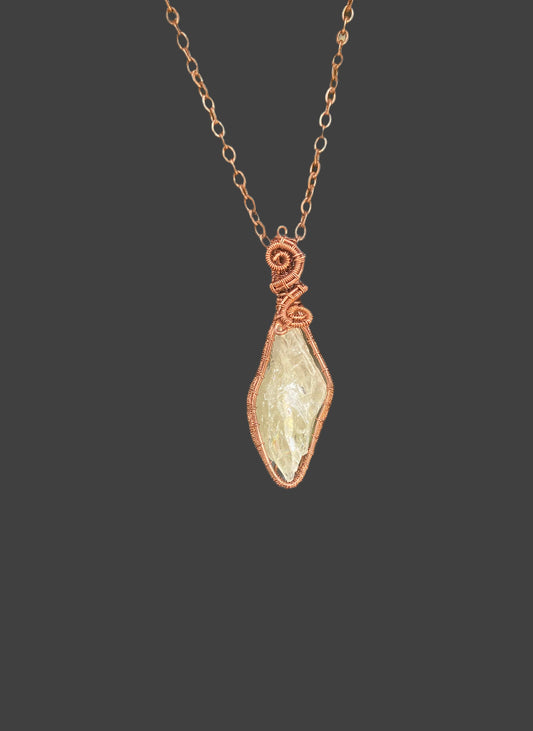Hiddenite in Copper