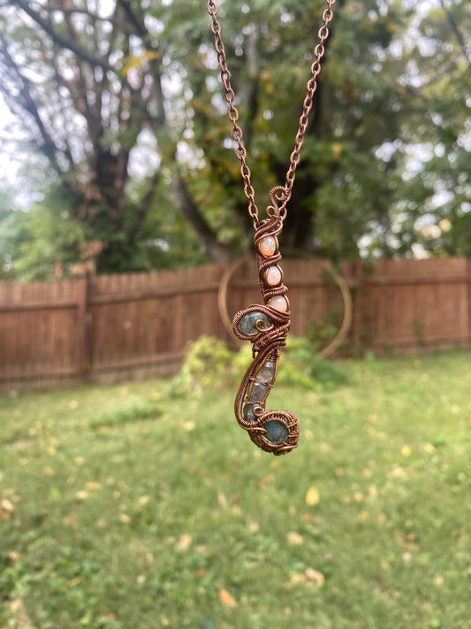 Ethiopian Opal, Moss Agate, and Labradorite