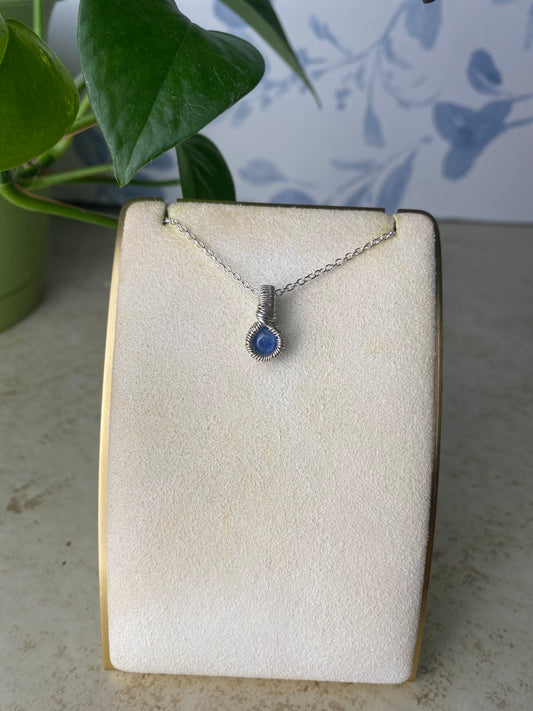 Blue Kyanite Mini Sterling Silver Pendant