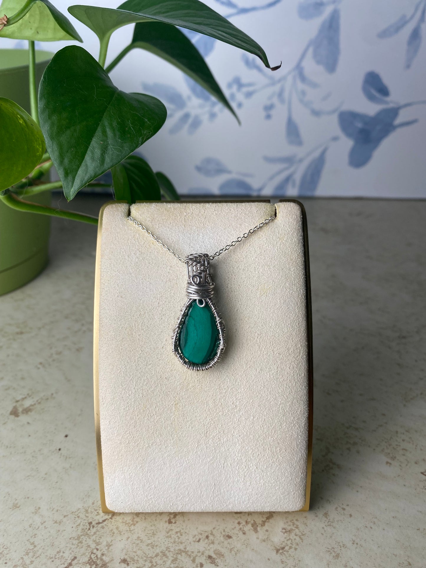 Malachite in Sterling Siver