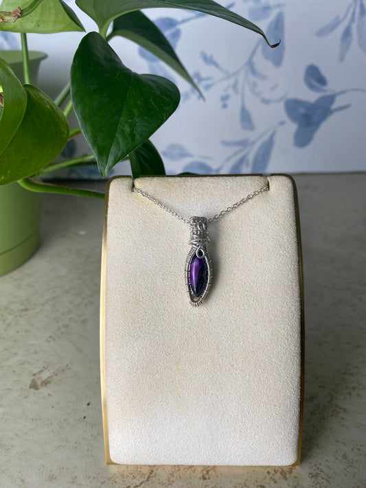 Sugilite Mini Pendant in Sterling Silver